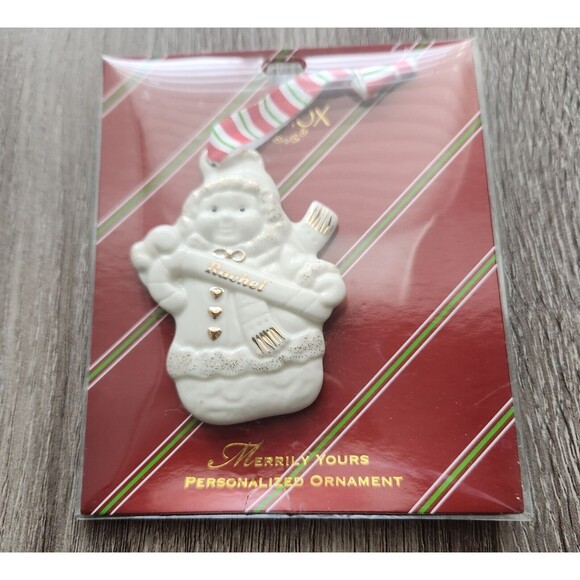 Lenox Personalized  Christmas Ornament  Rachel with Lifetime Warranty - Picture 2 of 4